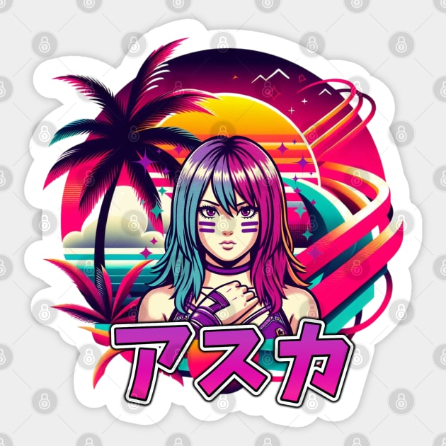 Asuka - WWE Sunset Sticker by Tiger Mountain Design Co.